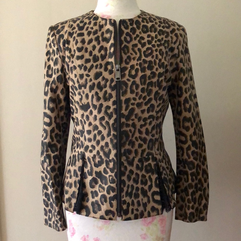 Leather Jacket, Leopard Print, NWT